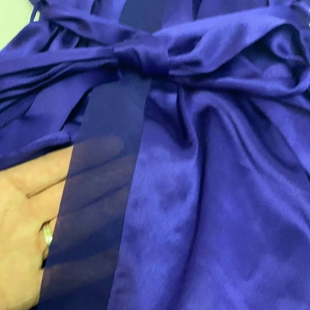 Vintage Victoria’s Secret Gold Tag satin and sheer purple‎ robe C20